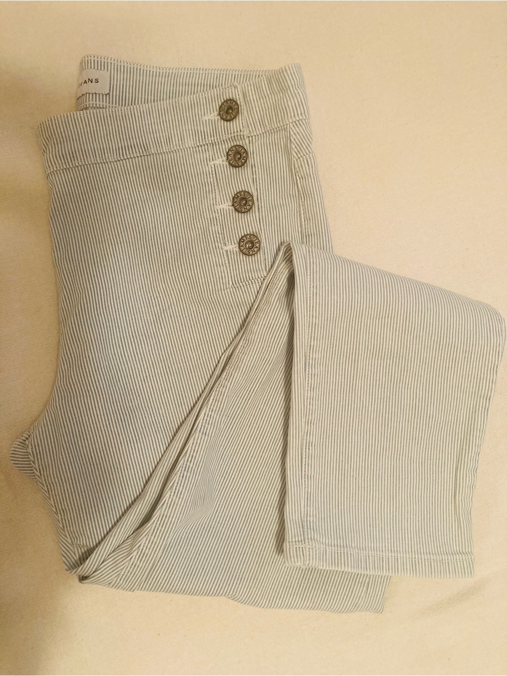 James Jeans Blue & White Pinstripe Trousers